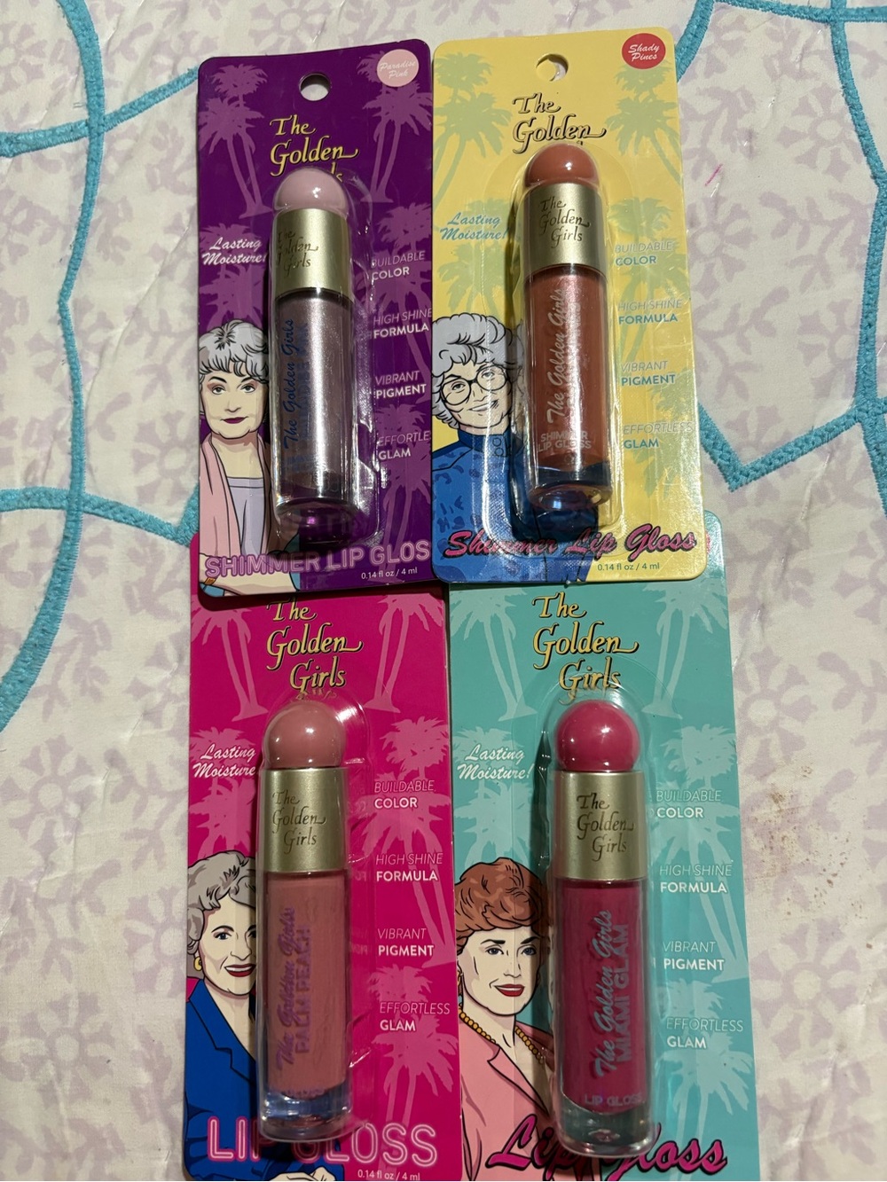 Shimmer Lip Gloss Set — Pink, Mauve, Coral, Rose